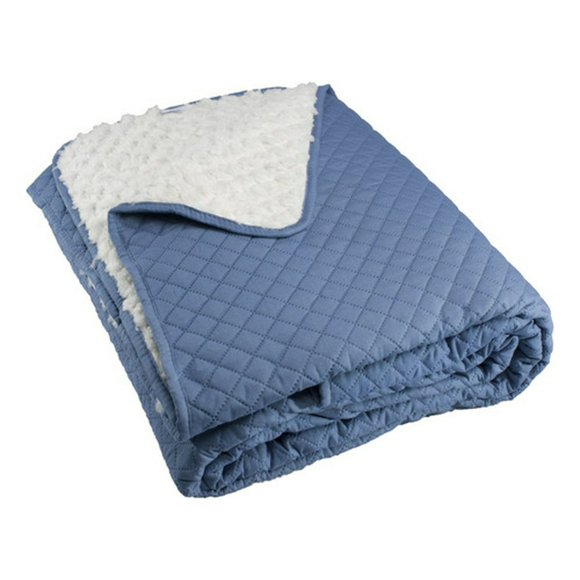 Quilt Andes Sherpa Liso Azul 2 Plazas