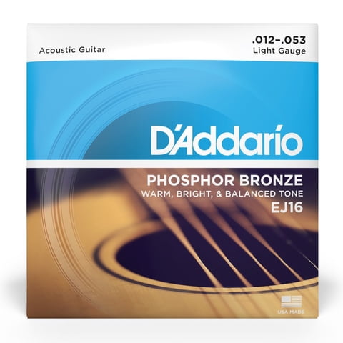 Set Cuerdas Guitarra Acústica Fósforo Bronze 12-53 Ej16 Daddario