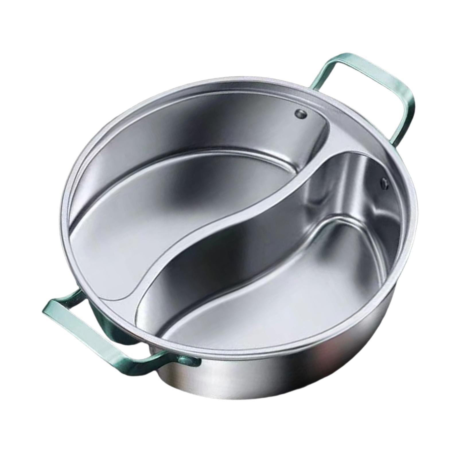 Magideal - Olla Shabu Shabu De Acero Inoxidable 316 Con Divisor, Olla Para Cocinar, Olla Caliente De Doble Sabor Para Reuniones Familiares, Fiestas En El Hogar O 32 Cm