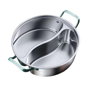 Magideal - Olla Shabu Shabu De Acero Inoxidable 316 Con Divisor, Olla Para Cocinar, Olla Caliente De Doble Sabor Para Reuniones Familiares, Fiestas En El Hogar O 32 Cm