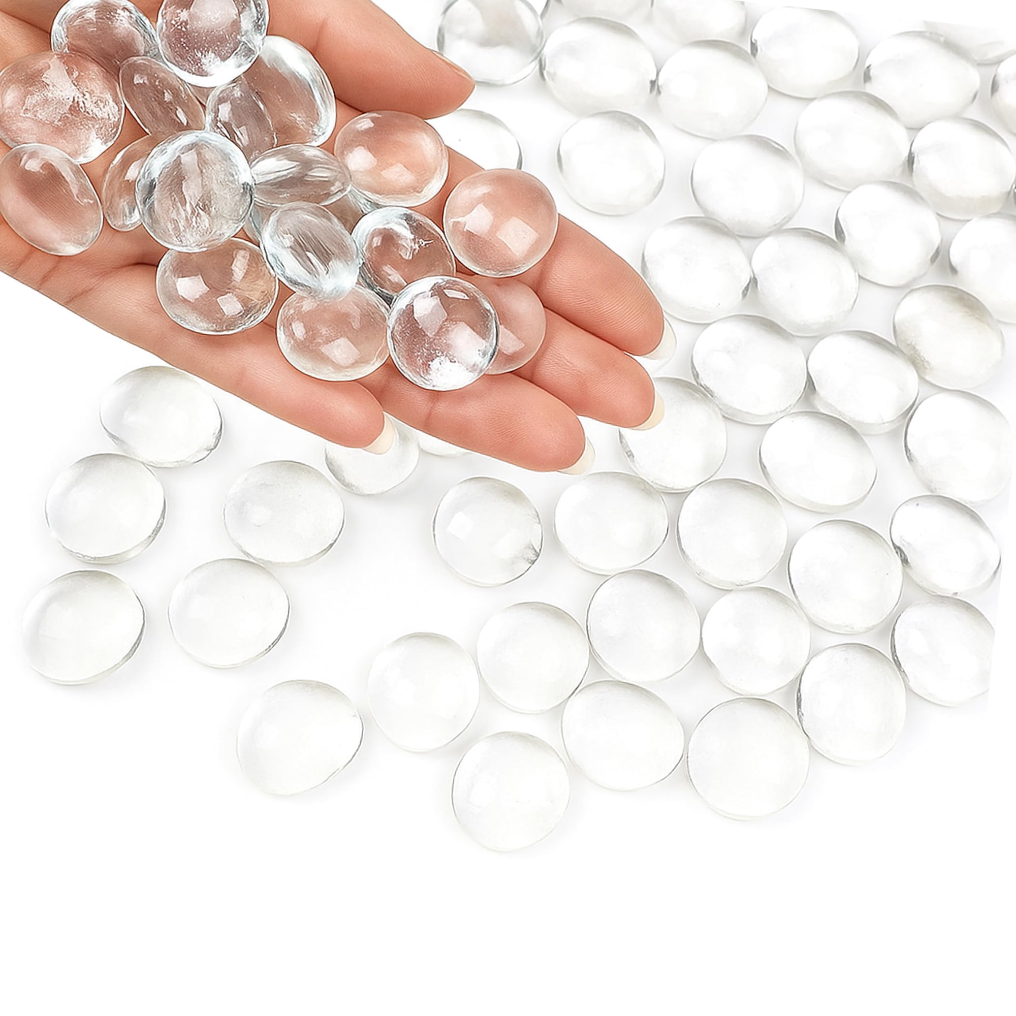 Guijarros de Vidrio ARSUK 2,3 kg Transparentes Planos 400 Piezas 2 cm