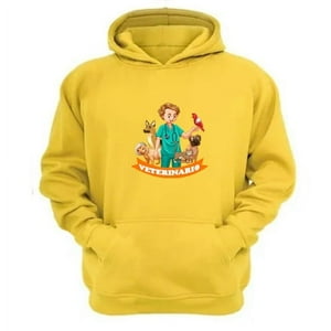 Genérico - Polerón Canguro Veterinario Amarillo Talla L Unisex