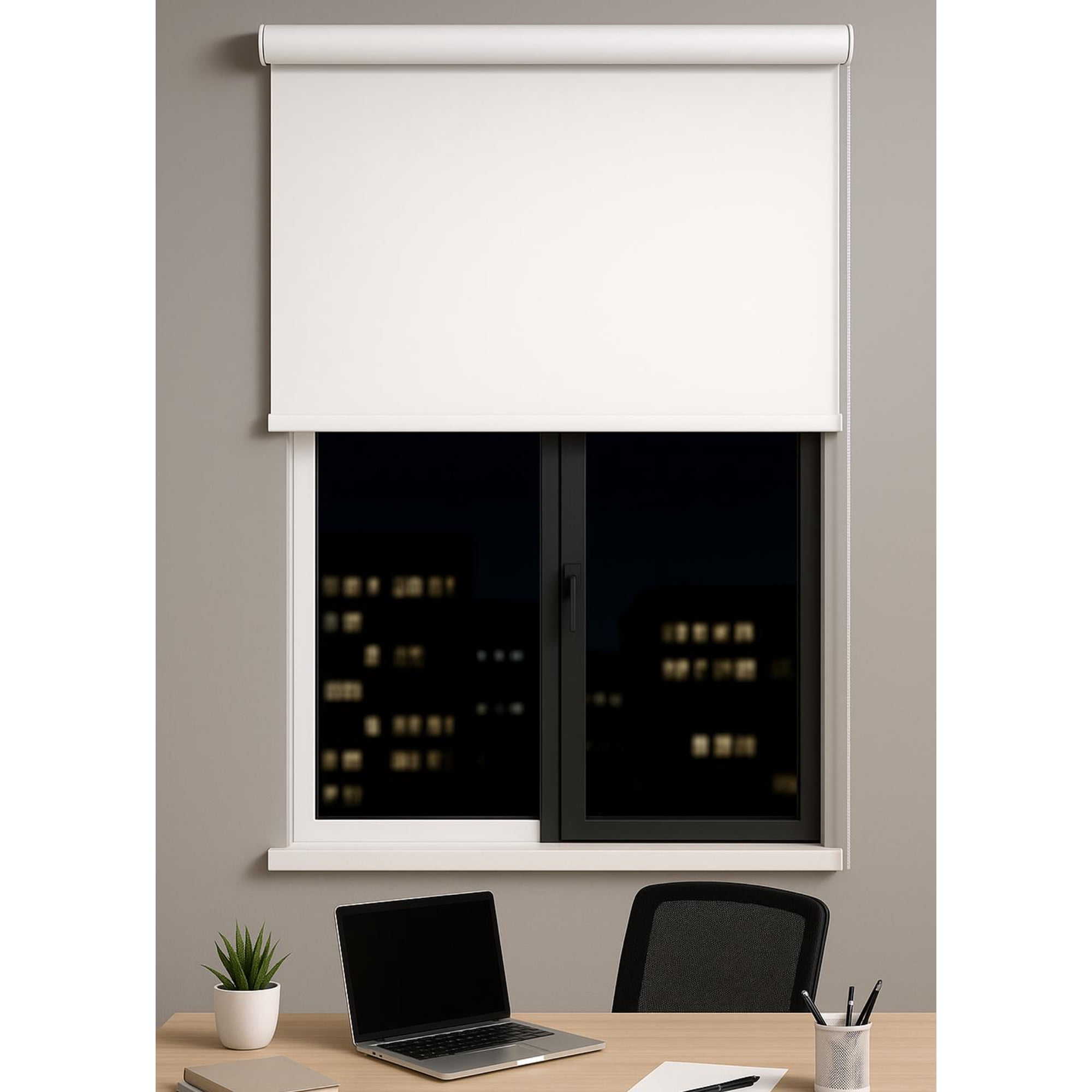 Clems - Cortina Roller Blackout 090x160 Blanco