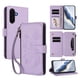 thumbnail image 1 of Funda Cartera Mariposa para [Samsung Galaxy A57] con Soporte y Cremallera Morado claro, 1 of 6