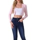 thumbnail image 2 of INSPIRE CHIC Bolero de Tweed para Mujer con Frente Abierto y Cuadros, Cárdigan Corto XS Rosa, 2 of 6