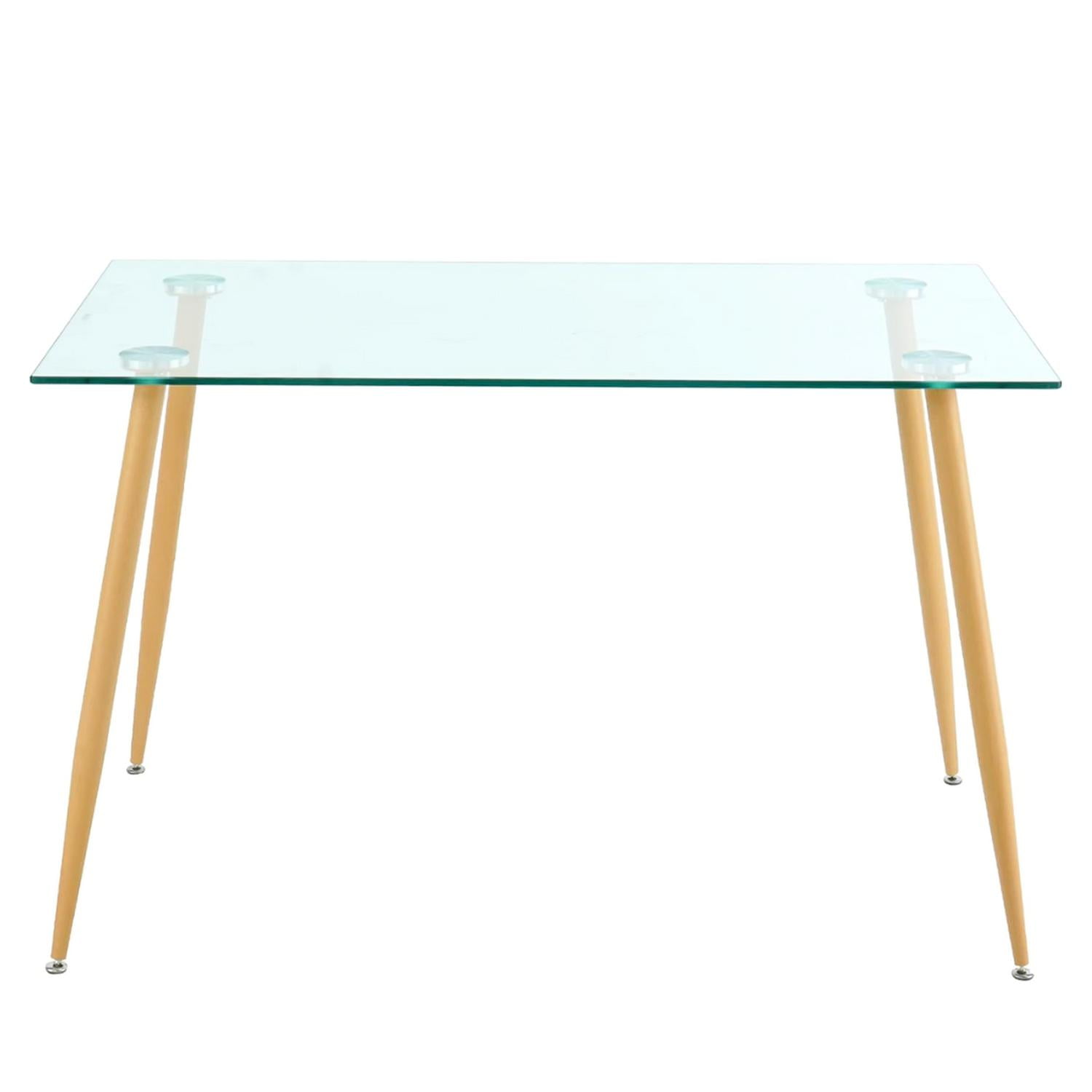 Pandalino - Mesa Rectangular Vitreo 130x80 | Vidrio Templado | Diseño Nórdico | Blanco 130x80