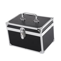 Magideal - Estuche De Maquillaje Caja Organizadora Portátil Para Cosméticos Y Herramientas De Belleza Con Dos Niveles Aleación De Aluminio Adecuado Para Mujeres Negro