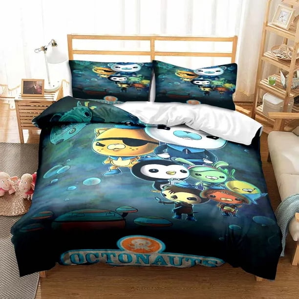 Cartoon Octonauts Bedding Set,Duvet Cover Comforter Bed Set Quilt Cover Pillowcase, Boys Girls Adults Bed Sheets