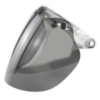 Ioensy - Visor De 3 Broches Para Cascos Abiertos, Parabrisas Retro, Duradero, Gris Oscuro
