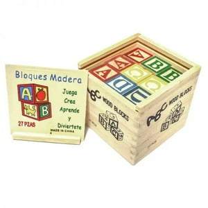 Genérico - Cubo De Madera 27 Piezas Juguete Didactico Letras Y Numero