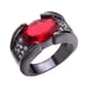 thumbnail image 3 of Anillo De Compromiso Piedra Roja De Moda Para Novia Novio Dama Caballeros Calle, 3 of 5