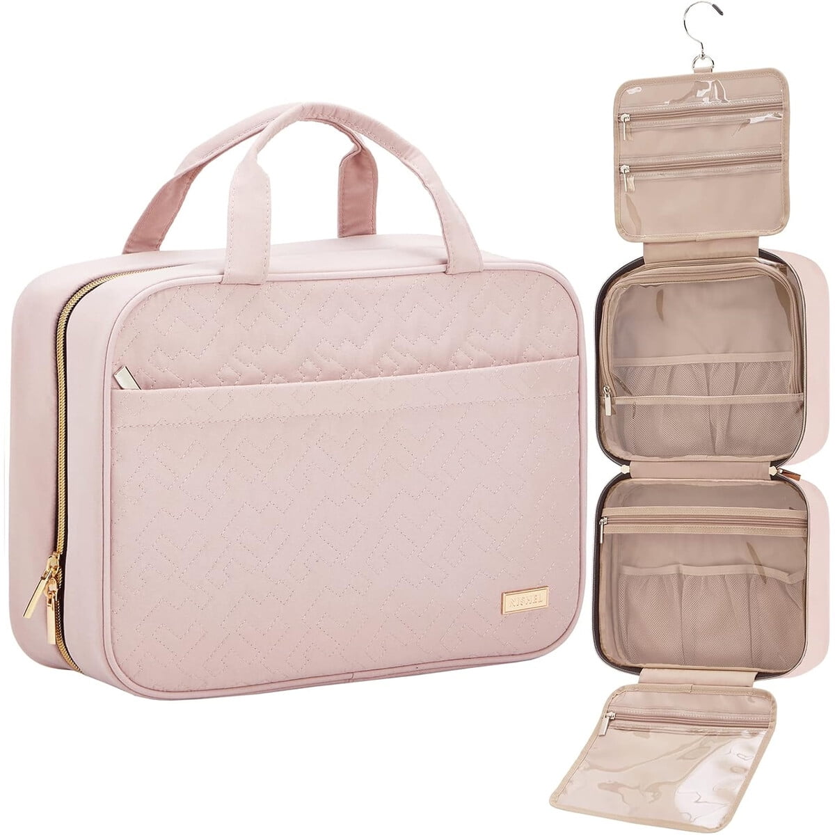 Neceser De Viaje Nishel Organizador Colgante 32x11x23cm Rosado