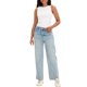 thumbnail image 2 of ATHLECHIC Camisetas sin mangas de verano con cuello redondo fruncido para mujer M Blanco, 2 of 5