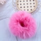 thumbnail image 4 of Paquete de 2 coleteros de pelo de conejo sintético peludo, coleteros de pelo artificial, banda elástica para el pelo, pulseras, accesorios para coletas, color rosa intenso., 4 of 8