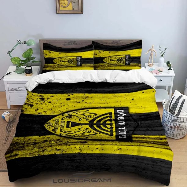 Beitar Jerusalem Fc All Season Twin Bedding Set 3 Piece Comforter Set Bed Duvet Cover Double King Comforter Cover Home Textile Bed Sheets