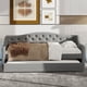 thumbnail image 1 of Upholstered Twin XL Size Daybed with LED Belt and Trundle, Gray, 1 of 3