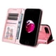 thumbnail image 2 of Funda tipo cartera FOXDOCK para iPhone SE 2020 , diseño girasol en relieve, cuero PU, cierre magnético, soporte y tarjetero, 2 of 5