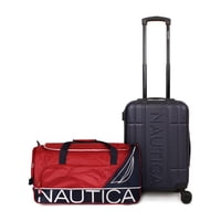 Nautica - Pack Maleta Cabina S (10 Kg) Amsterdam Azul + Bolso M Mannar Rojo