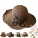 thumbnail image 1 of Sombrero de Paja Plegable y Transpirable con Lazo Volante para Mujer MKOXPO, 1 of 3