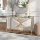 thumbnail image 1 of Arrimo Moderno Dorado con Cubierta de Vidrio, 1 of 2