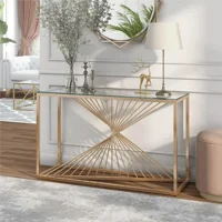 Msa Muebles Santa Ana - Arrimo Moderno Dorado Con Cubierta De Vidrio