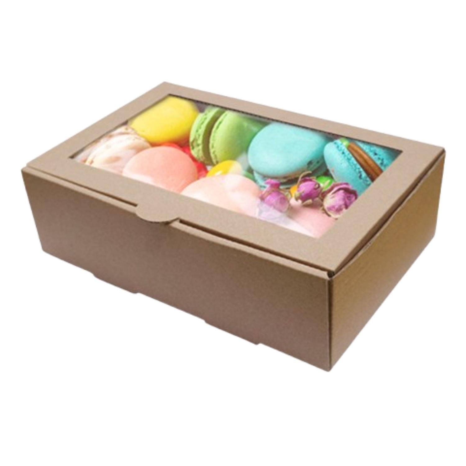 Genérico - Pack 5 Caja M Carton Mcorr Ventana 21,2x14,7x6,8cm Cafe