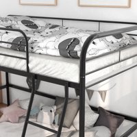 M&Ms - Metal Twin Loft Bed , Twin Size High Loft Bed Black