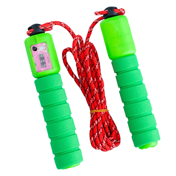 Cuerda de saltar ligera y ajustable con contador para entrenamiento de velocidad, resistencia y fitness.