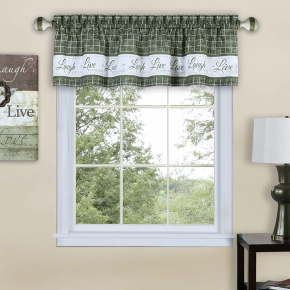 Cortinas de ventana ACHIM Soft Live Love Laugh Green