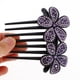 thumbnail image 3 of Unique Bargains 1 Pc Peine de Inserción de Cabello Conveniente para Mujeres para Cabello Liso y Rizado Resina con Diamantes de Imitación Púrpura, 3 of 3