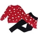thumbnail image 1 of Conjunto de ropa infantil, tops largos, camiseta larga cálida para niñas, top + falda, pantalones, conjuntos con forma de corazón, 1 of 5