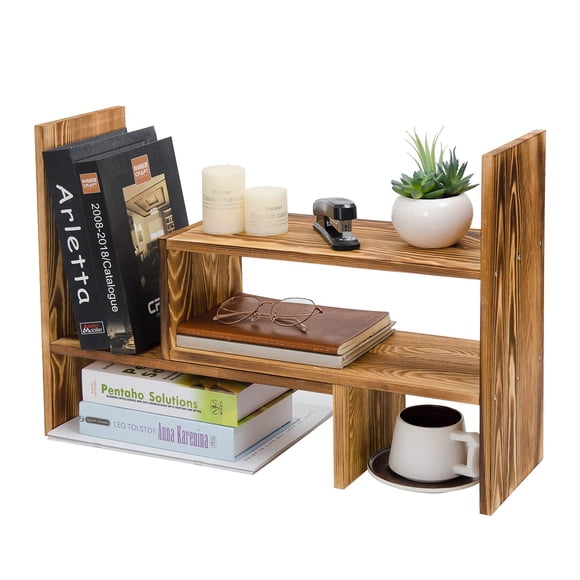 Estantería Liry Products 42 cm extensible de madera marrón oscuro