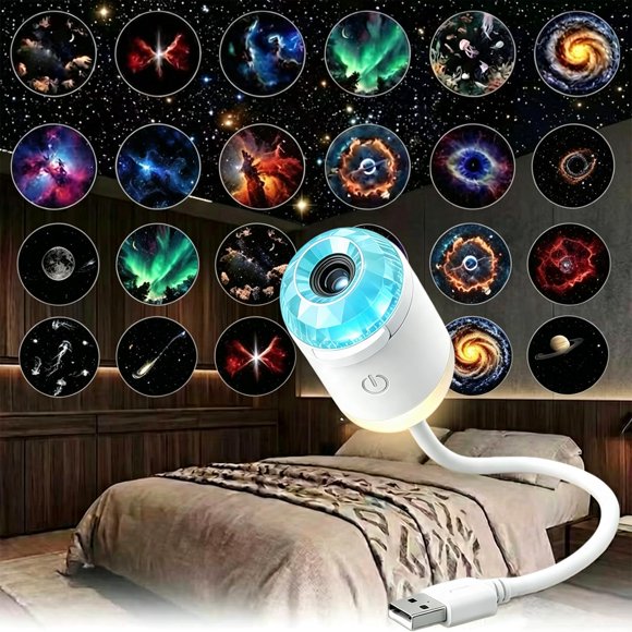 Luz nocturna KoudHug 5D Proyector de galaxia USB 2 en 1
