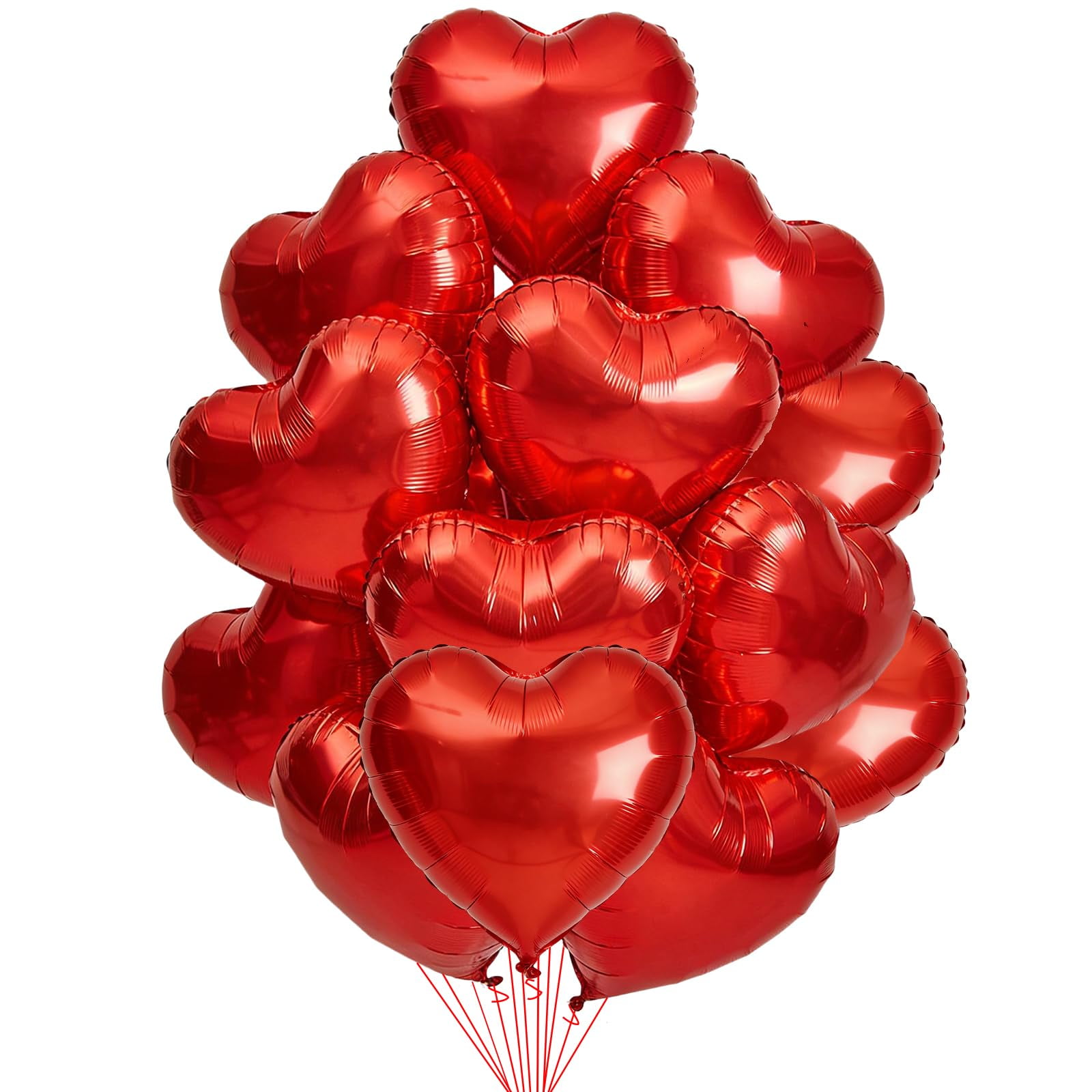 Globos En Forma De Corazón Broeify, 18 Pulgadas, Lámina De Mylar, Color Rojo, 32