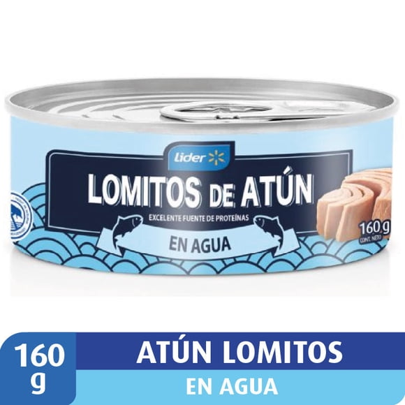Atún Lomitos Agua Lata, Drenado 104 g - Neto 160 g
