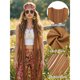 thumbnail image 2 of Disfraz hippie para mujer de los años 60 y 70, 7 piezas, con chaleco con flecos, bolso y pantalón, 2 of 3