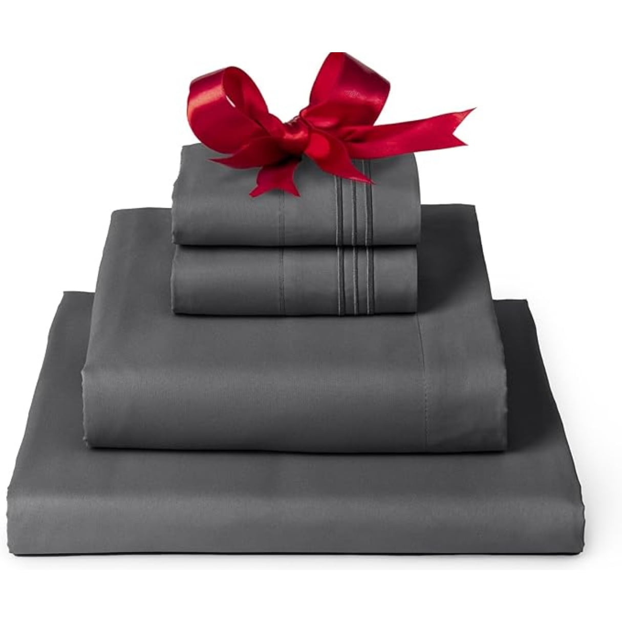 Juego De Sabanas 2 Plazas + Fundas De Almohada Gris Hilos Aura Zeus