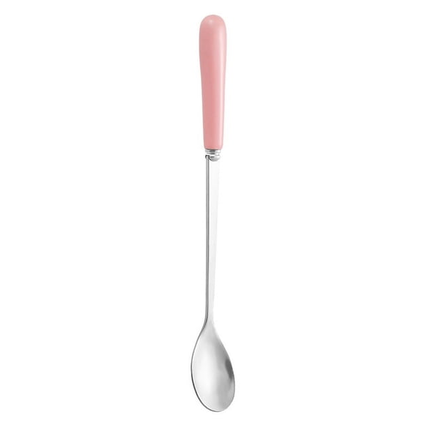 XmhyTop 2 piezas Cucharas para Postres de Acero Inoxidable plata rosa, 17.5x2.4 cm - Ideal para Helados, Flanes y Decoración de Postres