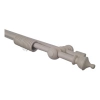 Metalhsa - Set Barras Para Cortina Doble 25/25 Mm De Madera 1,50 Mt Color Macchiatto Terminal King