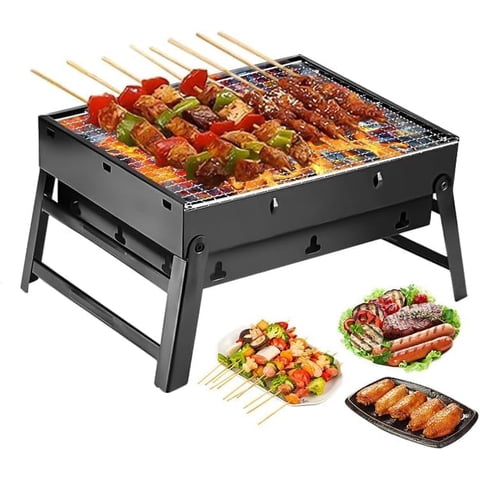 Parrilla Portátil De Carbón Minxchen Plegable 17 De Acero