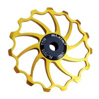 Ioensy - Bicicletas De Carretera Polea De Cerámica Desviador Trasero 15T Guía Mtb Rodamiento Jockey Rueda Dorada