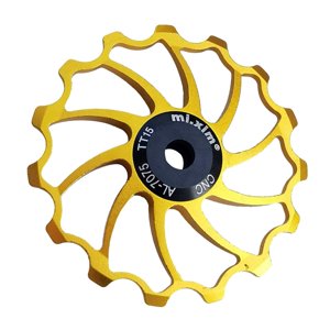 Ioensy - Bicicletas De Carretera Polea De Cerámica Desviador Trasero 15T Guía Mtb Rodamiento Jockey Rueda Dorada