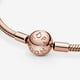 thumbnail image 4 of Pulsera Pandora Moments Cadena Serpiente Baño De Oro Rosa 7.9in, 4 of 6