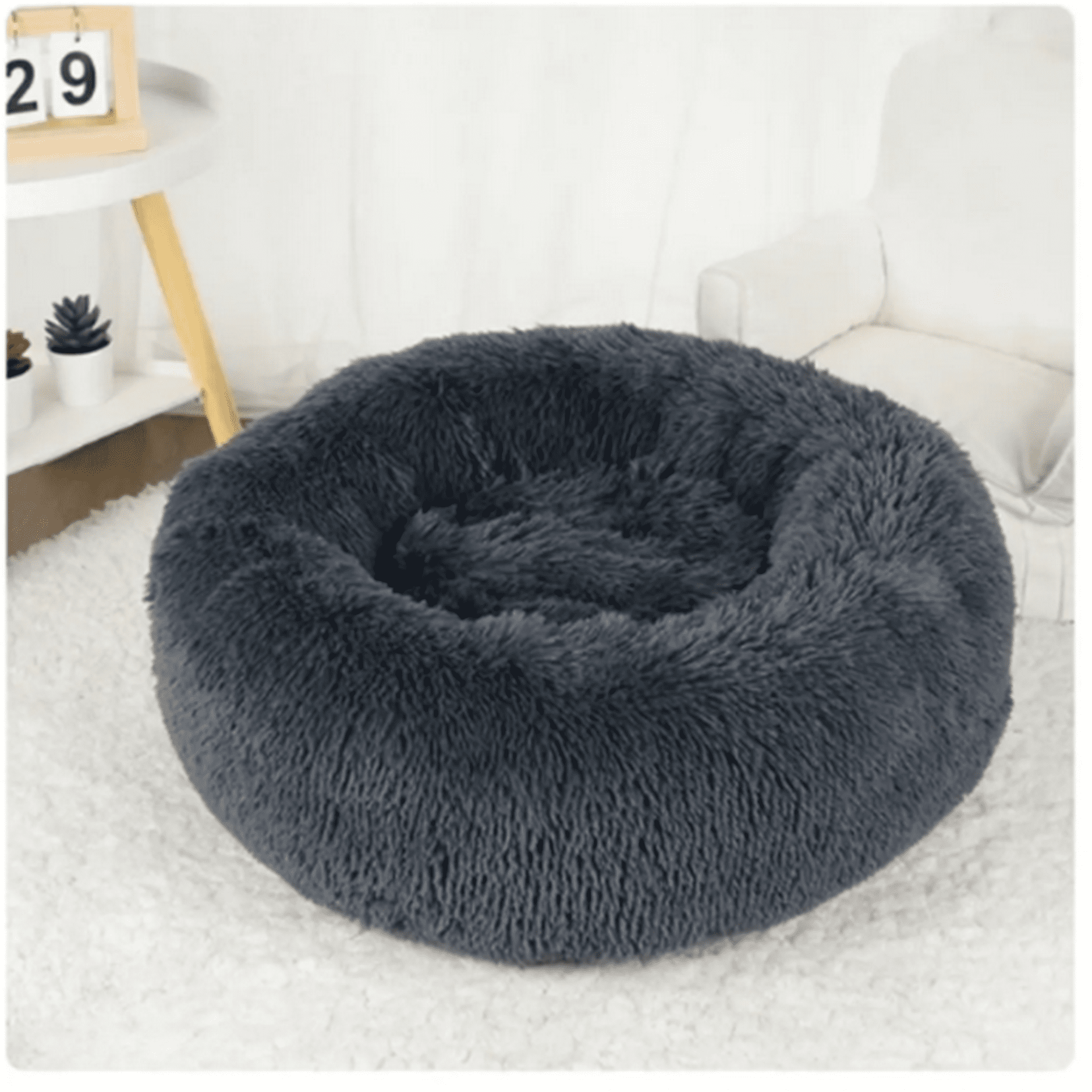 Genérico - Donut Cama De Felpa Para Perro Azul Oscuro