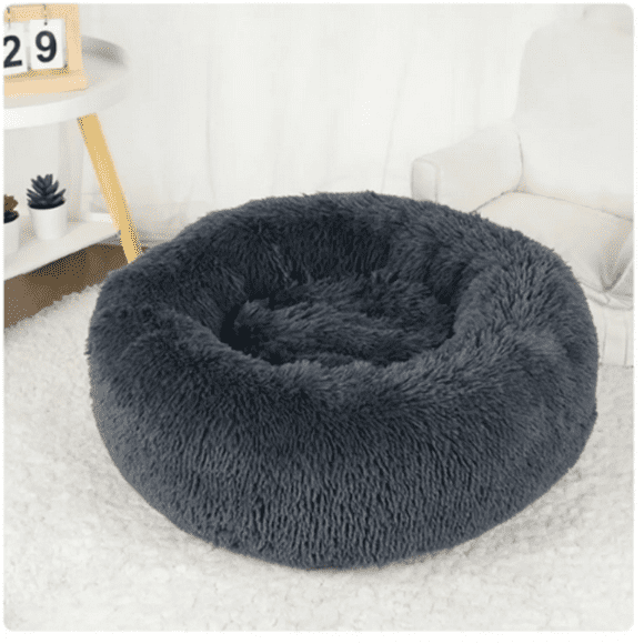 Donut Cama De Felpa Para Perro Azul Oscuro