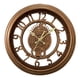 thumbnail image 3 of Reloj de pared silencioso de 11 pulgadas, silencioso, sin tictac, grande, rústico, 3D, decorativo, arte de lujo, decoración industrial Steampunk Cobre Antiguo, 3 of 5