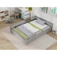 thumbnail image 2 of Full size Floor bed, integral construction with super high security barrier, door, children's floor bed frame, Montessori wooden children's floor bed, Grey, 2 of 3