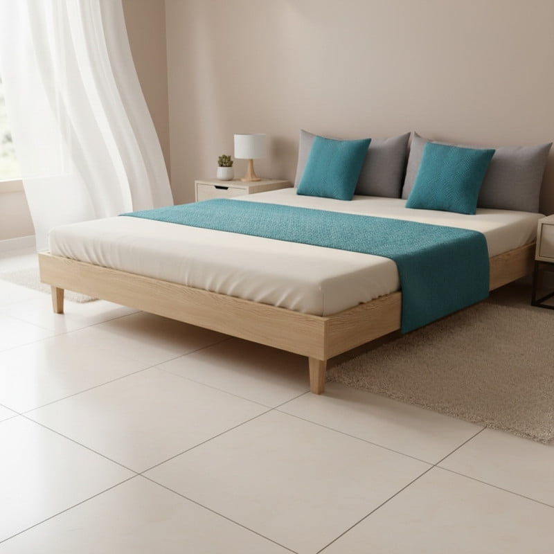 Genérico - Juego De Piecera De Terciopelo Plush Medida 70x210cm Pie De Cama Turquesa
