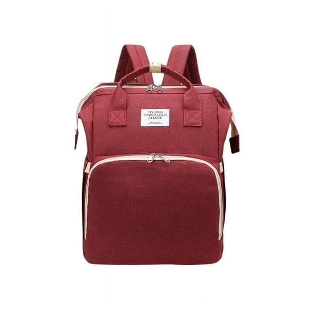 Mochila en Bolso, Cuna y Mudador Portátil Rojo Lider