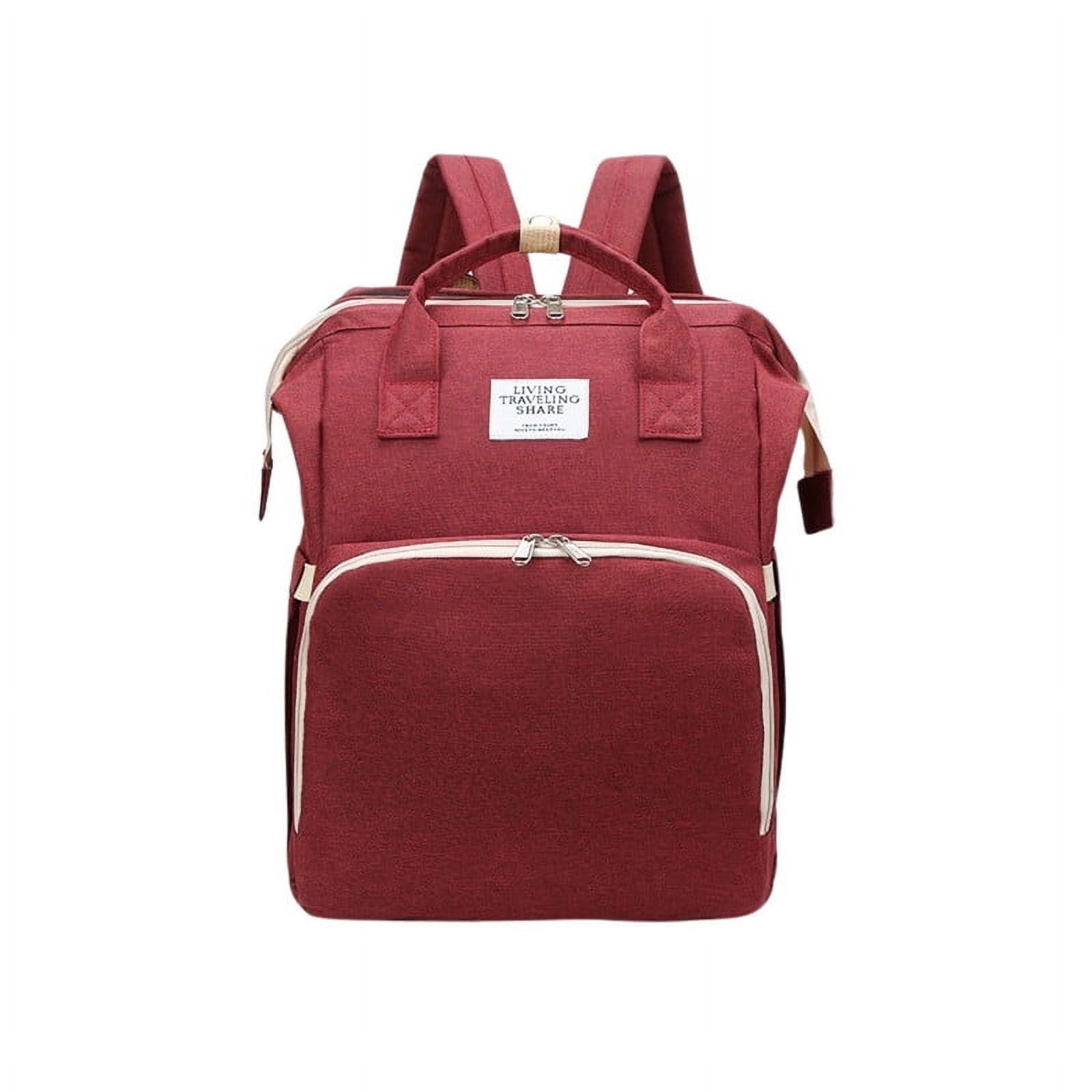 Babyluna - Mochila 3 En 1 - Bolso, Cuna Y Mudador Portátil Rojo
